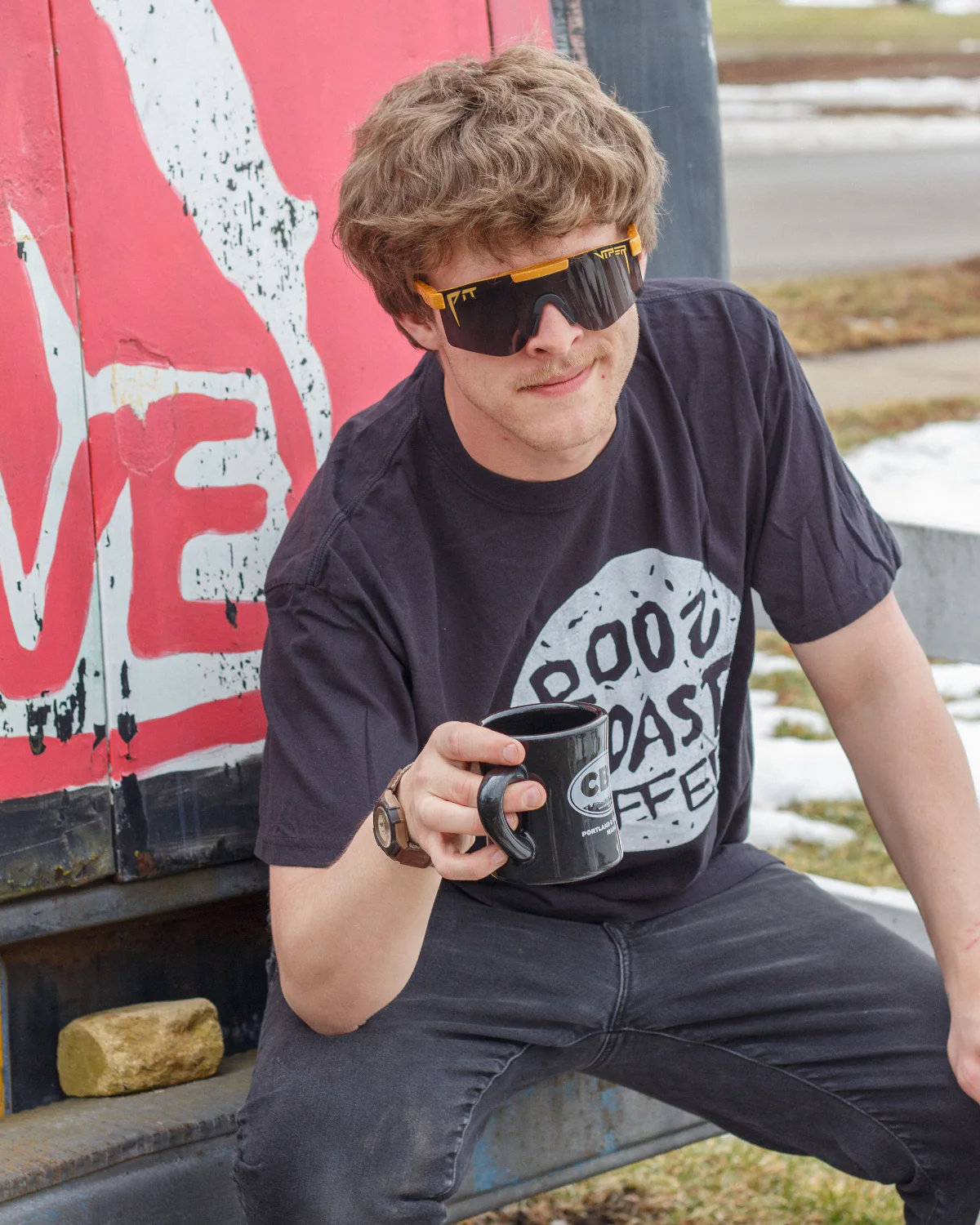 Black RoosRoast Logo T-Shirt - Image 5